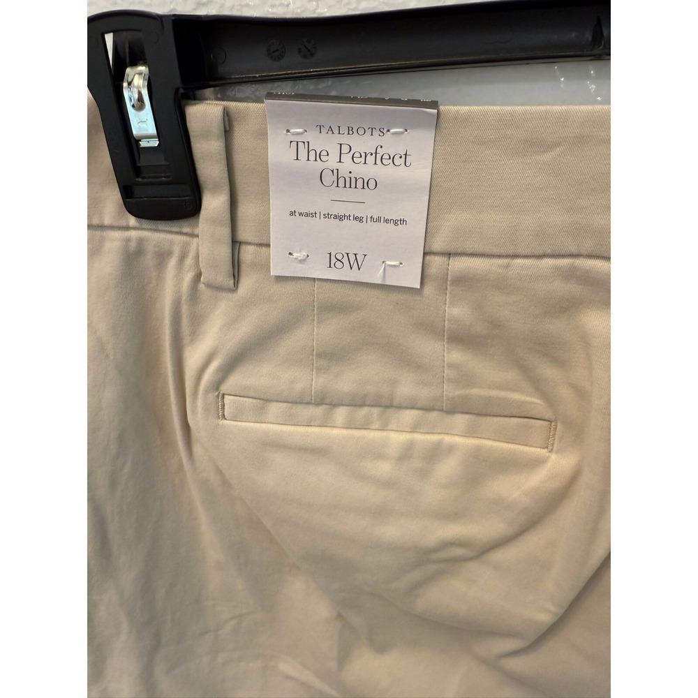 NWT Talbots The Perfect Chino Khaki‎ Size 18W Straight Leg - Picture 3 of 5